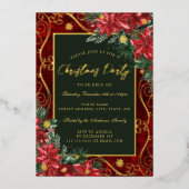 Invitation En Aluminium Fête Festive Gold Frame de Noël (Recto)