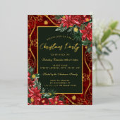 Invitation En Aluminium Fête Festive Gold Frame de Noël (Debout devant)