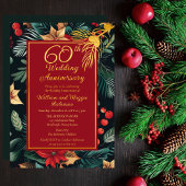 Invitation En Aluminium Fête Fleur de Fête 60e fête Mariage Anniversaire