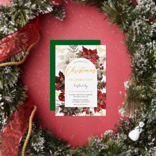 Invitation En Aluminium Fête Florale de Noël de l'Entreprise en Famille