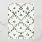 Invitation En Aluminium Fête Mistletoe Bow Fête de Noël moderne (Verso)