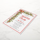 Invitation En Aluminium Fête Mistletoe Bow Fête de Noël moderne (Rotation)