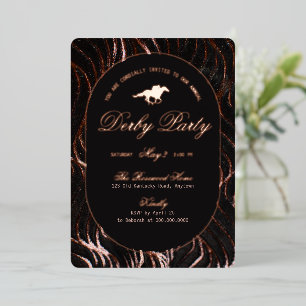 Invitation En Aluminium Fête Moderne de Derby de Cheval de Course Pailleté