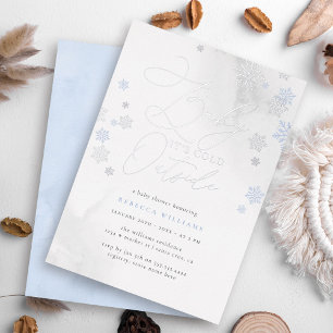 Invitation En Aluminium Fêtes de bébé garçon hivernales aux flocons de nei