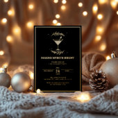 Invitation En Aluminium Fêtes de Noël Black Gold