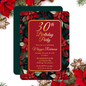Invitation En Aluminium Fêtes de Noël foncé Floral 30e fête d'anniversaire