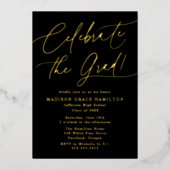 Invitation En Aluminium Fêtez le Grad Script Photo Graduation Party (Recto)