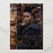 Invitation En Aluminium Fêtons la Graduate 2023 Bold Graduation (Recto)