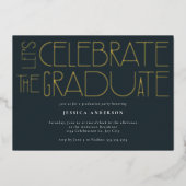 Invitation En Aluminium Fêtons la Graduate 2023 Bold Graduation (Recto)