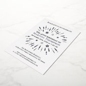 Invitation En Aluminium Feu d'artifice 40e fête d'anniversaire noir blanc  (Rotation)