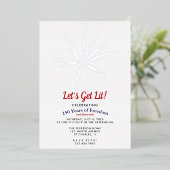 Invitation En Aluminium Feu d'artifice d'argent clair 250 ans 4 juillet (Debout devant)