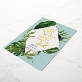 Invitation En Aluminium Feuillage de jungle tropical moderne bleu enregist (Rotation)