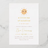 Invitation En Aluminium Feuille d'aluminium | Little Ray of Sunshine QR Gi (Recto)