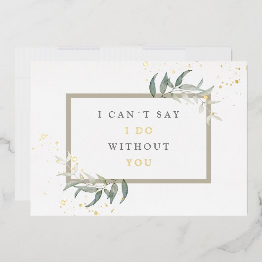 Invitation En Aluminium feuille d'aquarelle demoiselle d'honneur propositi (Enveloppe)