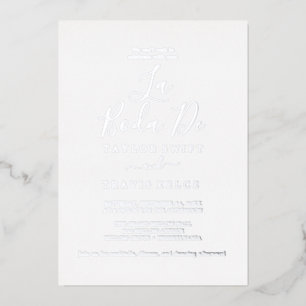 Invitation En Aluminium Feuille d'Argent Délicate La Boda De Mariage