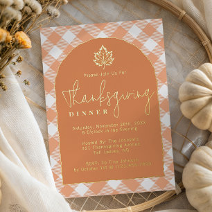 Invitation En Aluminium Feuille de dîner de Thanksgiving rustique