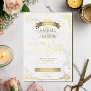 Invitation En Aluminium Feuille de papier métallisé avec bordure élégante