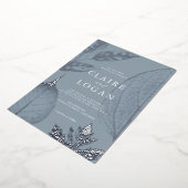 Invitation En Aluminium Feuille Delicy Dusty Blue Mariage (Rotation)