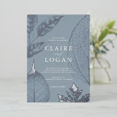 Invitation En Aluminium Feuille Delicy Dusty Blue Mariage (Debout devant)