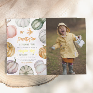 Invitation En Aluminium Feuille d'Or Petite Citrouille Boho Anniversaire P