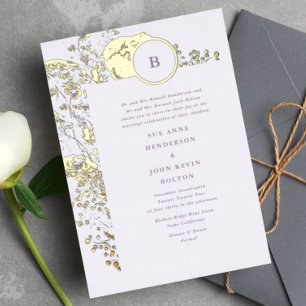 Invitation En Aluminium Feuille d'or pressée Ressort Boho Pampas Mariage
