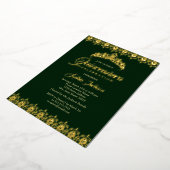 Invitation En Aluminium Feuille d'or Tiara Emerald Quinceanera (Rotation)
