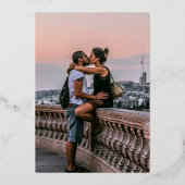 Invitation En Aluminium Feuille ligne ovale art mariage photo bordeaux or  (Verso)