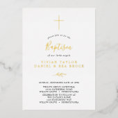 Invitation En Aluminium Feuille minimale | Gold Foil 2 ou 3 personnes Bapt (Recto)