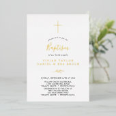 Invitation En Aluminium Feuille minimale | Gold Foil 2 ou 3 personnes Bapt (Debout devant)