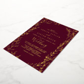 Invitation En Aluminium Feuille minimale | Gold Foil Bourgogne Mariage de  (Rotation)