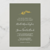 Invitation En Aluminium Feuille minimale | Mariage traditionnel Foil Dark  (Recto)