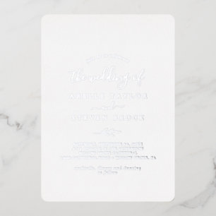 Invitation En Aluminium Feuille minimale Noces de la feuille d'argent