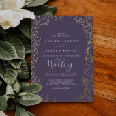Invitation En Aluminium Feuille minimale | Plum violet et Mariage à huile 