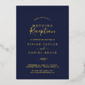 Invitation En Aluminium Feuille minimale | Réception de mariage Gold Foil  (Recto)