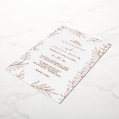 Invitation En Aluminium Feuille minimale | Rose Mariage de trames d'huile  (Rotation)