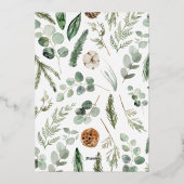 Invitation En Aluminium feuille photo élégant script aquarelle botanique (Verso)