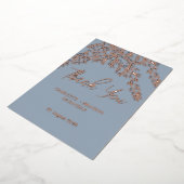 Invitation En Aluminium Feuilles Bleu Poussiéreux Mariage Remerciements Ro (Rotation)