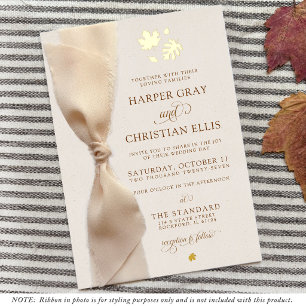 Invitation En Aluminium Feuilles d'automne élégantes Mariage de ruban mode