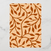 Invitation En Aluminium Feuilles d'automne orange brûlé élégantes (Verso)