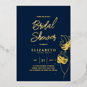 Invitation En Aluminium Feuilles d'or de la FÊTE DES MARIÉES Disco Tropica