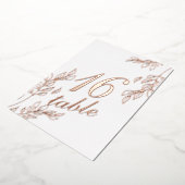 Invitation En Aluminium Feuilles Foilage Or Pressé Numéro de la table (Rotation)