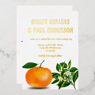 Invitation En Aluminium Feuilles fraîches de mandarine