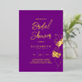 Invitation En Aluminium Feuilles Tropical Disco FÊTE DES MARIÉES Gold Blin (Debout devant)