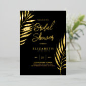 Invitation En Aluminium Feuilles Tropical Disco FÊTE DES MARIÉES Gold Blin (Debout devant)