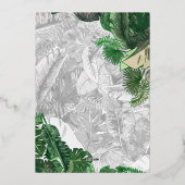 Invitation En Aluminium feuilles tropicales or verdure botanique mariage (Verso)