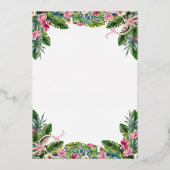 Invitation En Aluminium Feuilles tropicaux | Douche à brunch rose Floral (Verso)