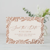 Invitation En Aluminium Feuilleté Minimal Moderne Enregistrer La Date (Debout devant)