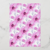 Invitation En Aluminium Fiançailles d'aquarelle à fleurs d'anémone rose (Verso)
