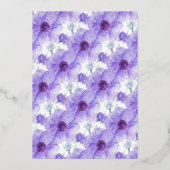 Invitation En Aluminium Fiançailles d'aquarelle fleurie d'anémone violet (Verso)