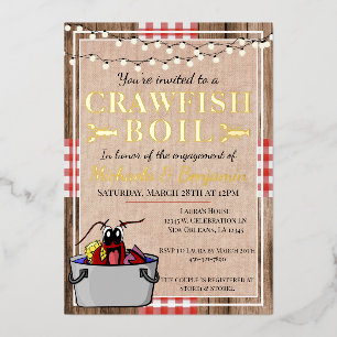 Invitation En Aluminium Fiançailles de la fête du homard de la langouste R
